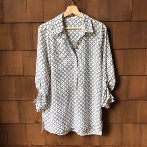 Pleione Blouse White Black Circles